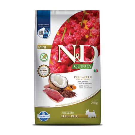 ND QUINOA CAN ADULT MINI PELE & PELO PATO 2,5KG